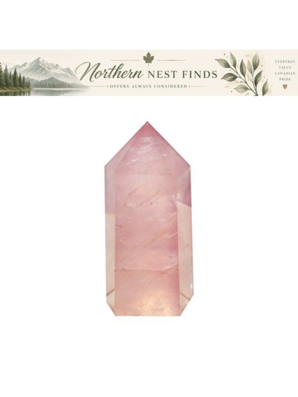 Rose Quartz Crystal Wand Healing Point Faceted Prism for Reiki Chakra Meditation